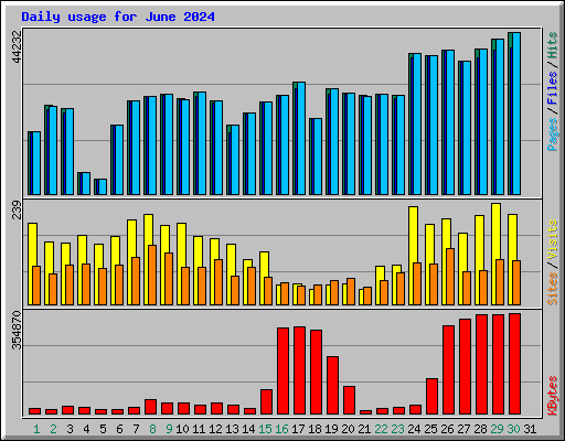 Daily usage for June 2024