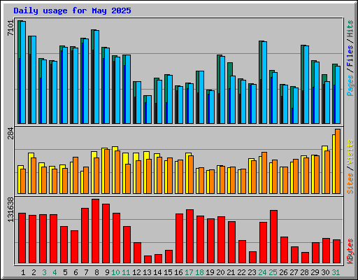 Daily usage for May 2025
