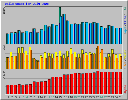 Daily usage for July 2025