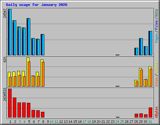 Daily usage for January 2026