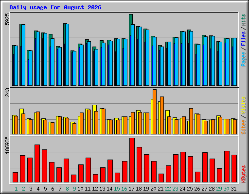 Daily usage for August 2026