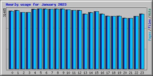 Hourly usage for January 2023