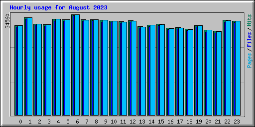 Hourly usage for August 2023