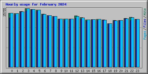 Hourly usage for February 2024